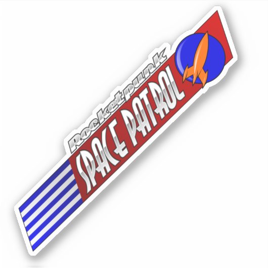 Rocketpunk Space Patrol Pennant Sticker (Voorkant)