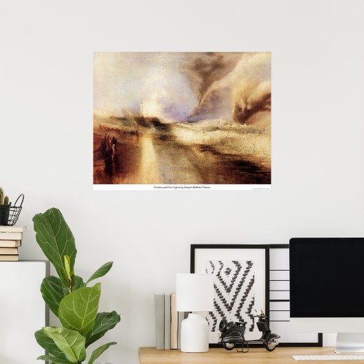 Rockets en blauwe lichten van Joseph Mallord Turne Poster (Thuiskantoor)