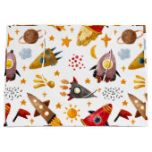 Rockets & Meteors Pattern Gift Bag Groot Cadeauzakje (Voorkant)