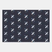 Rockets Solar System Astronaut Satelliet 3 stuk Inpakpapier Vel (Voorkant 3)