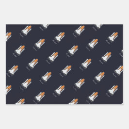 Rockets Solar System Astronaut Satelliet 3 stuk Inpakpapier Vel