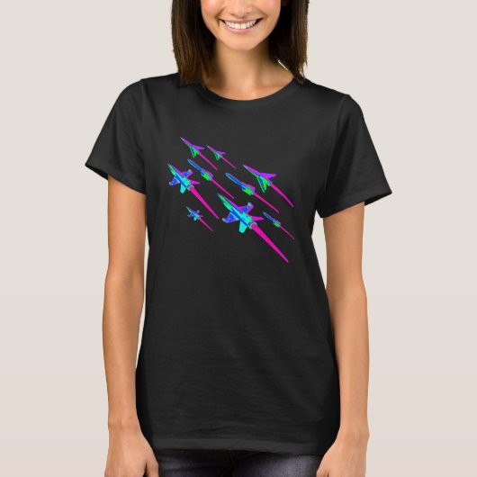Rockets Spaceships Ufos Flight into Space Universe T-shirt (Voorkant)