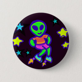 Rocketschoenen Alien Kind Buitenaardse Wezens In D Ronde Button 5,7 Cm
