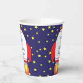 Rocketship Buitenspace Cute Kind Birthday Papieren Bekers (Links)