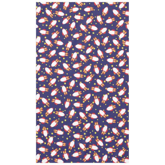 Rocketship Buitenspace Cute Kind Birthday Tafelkleed (Voorkant)