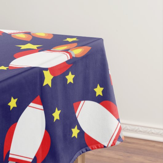 Rocketship Buitenspace Cute Kind Birthday Tafelkleed (Voorbeeld)