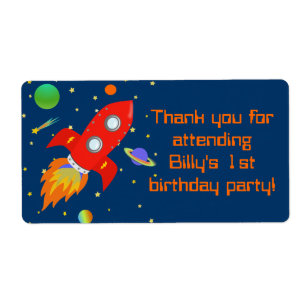 Rocketship Gift Favor Label