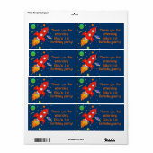 Rocketship Gift Favor Label (Full Sheet)