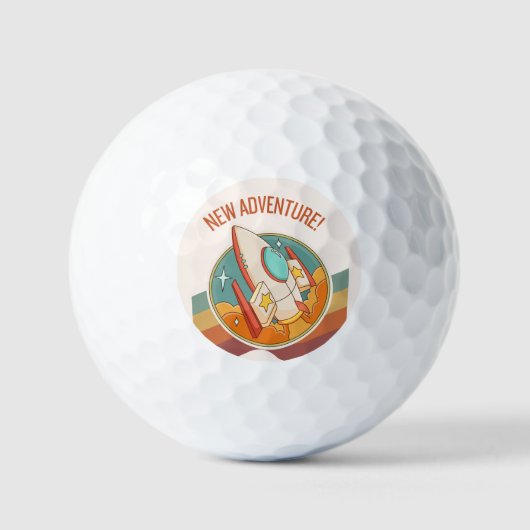 Rocketship nieuw avontuur golfballen (Voorkant)