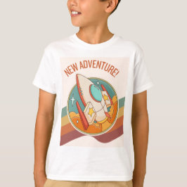 Rocketship nieuw avontuur t-shirt