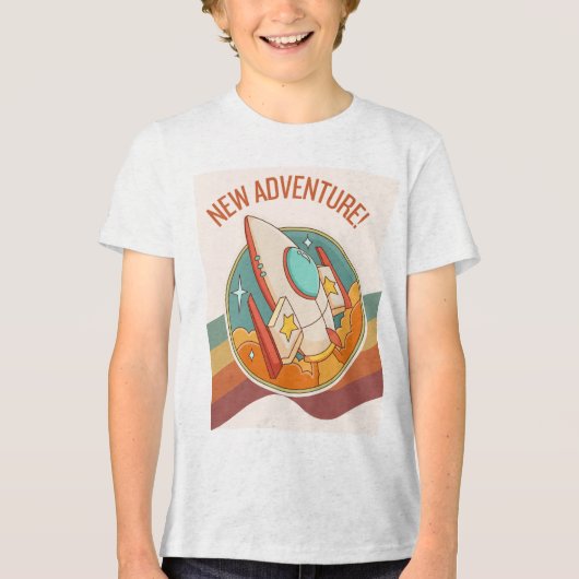 Rocketship nieuw avontuur Tri-Blend shirt (Voorkant)