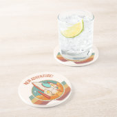 Rocketship nieuw avontuur zandsteen onderzetter (Zijkant)