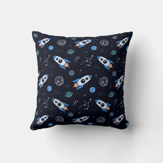 Rocketship Pattern Sierkussen (Achterkant)