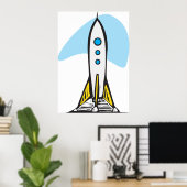 Rocketship Ready for Launch Poster (Thuiskantoor)