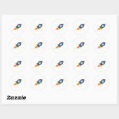 Rocketship Ronde Sticker (Vel)