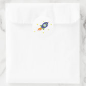 Rocketship Ronde Sticker (Tas)