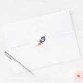 Rocketship Ronde Sticker (Envelop)