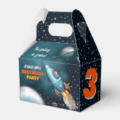 Rocketship Space Adventure Jongen Verjaardag Bedankdoosjes (Voorkant Zijde)