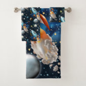 Rocketship Space Adventure Personaliseren Bad Handdoek (Insitu)