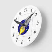 ROCKETSHIP SPACESHIP-KLEUREN RONDE KLOK (Hoek)