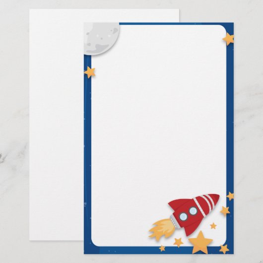 Rocketship Stationery Briefpapier (Voorkant / Achterkant)