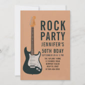 Rockfeest Gitaar Perzik Volwassene Modern Plezier  Kaart (Voorkant)