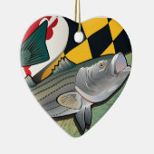 Rockfish van de burger van Maryland Keramisch Ornament (Rechts)