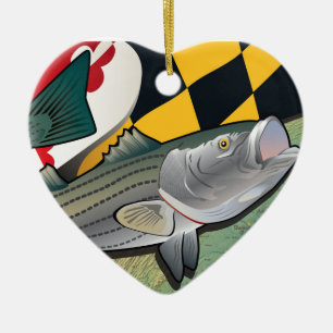 Rockfish van de burger van Maryland Keramisch Ornament