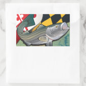 Rockfish van de burger van Maryland Rechthoekige Sticker (Tas)