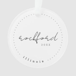 Rockford, IL Travel United States Simple Ornament
