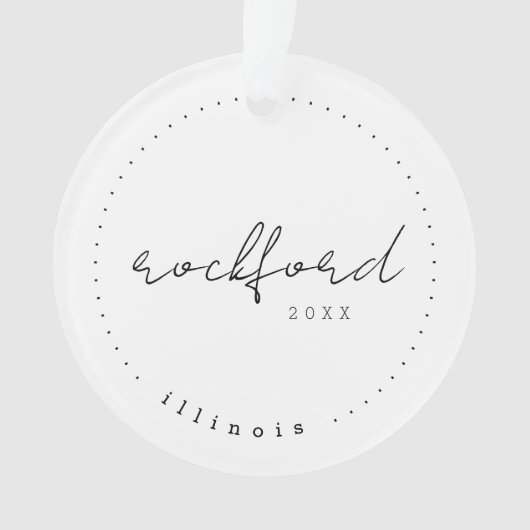 Rockford, IL Travel United States Simple Ornament (voorkant)