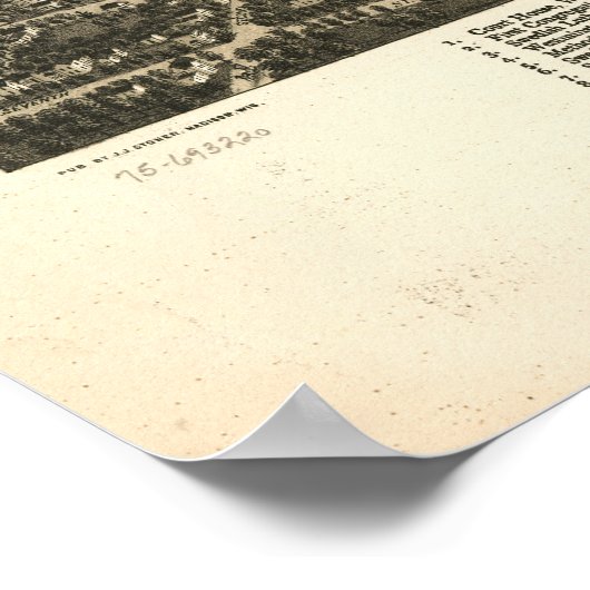 Rockford Illinois 1880 Antiek Panoramic Map Poster (Hoek)