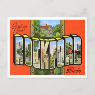Rockford, illinois  Big Letters Briefkaart