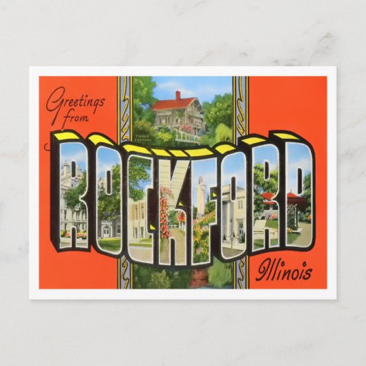 Rockford, illinois  Big Letters Briefkaart (Voorkant)