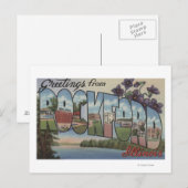 Rockford, Illinois - grote letterscènes Briefkaart (Voorkant / Achterkant)