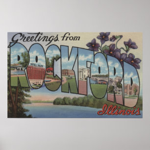 Rockford, Illinois - grote letterscènes Poster