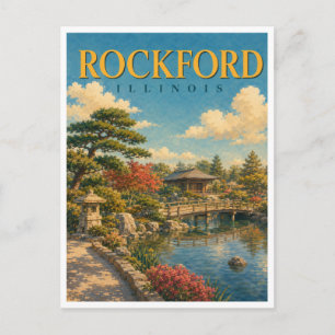 Rockford Illinois Japanse Tuin GeoSaga Briefkaart
