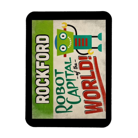 Rockford Illinois Robot - Funny  Magneet (Verticaal)