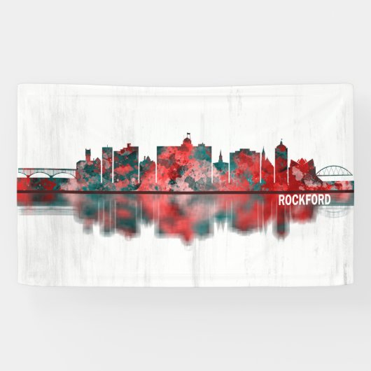 Rockford Illinois Skyline Spandoek (Horizontaal)