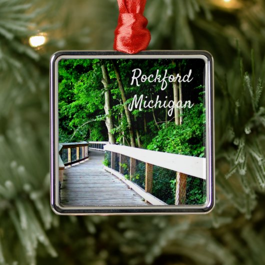 Rockford Michigan Walking Trail Metalen Ornament (Boom)