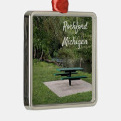 Rockford Michigan White Pine Walking Trail Metalen Ornament (Rechts)