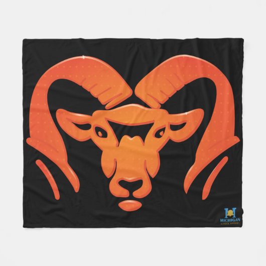 Rockford Rams #4 Fleece Blanket Deken (Voorkant (Horizontaal))