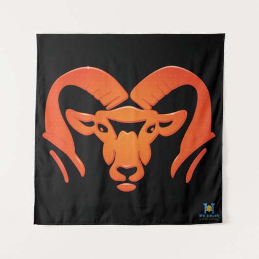 Rockford Rams #4 Tapestry Wandkleed (Voorkant (horizontaal))