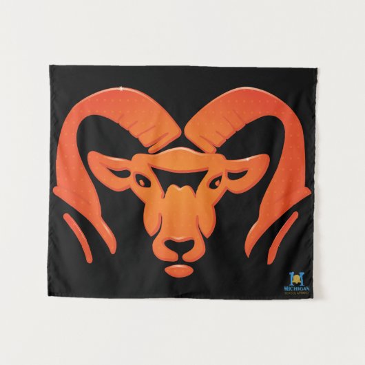 Rockford Rams #4 Tapestry Wandkleed (Voorkant (horizontaal))