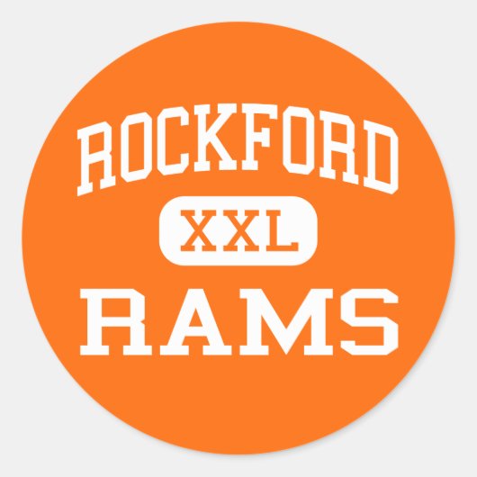 Rockford - Rams - High School - Rockford Michigan Ronde Sticker (Voorkant)