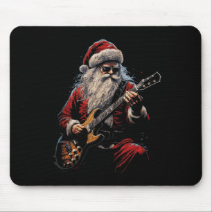 Rockgitaar Kerstman Gitaar Spelend - Grappige Kers Muismat