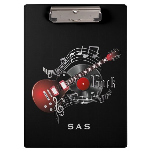 Rockgitaar - Rood - Monogram Klembord (Voorkant)