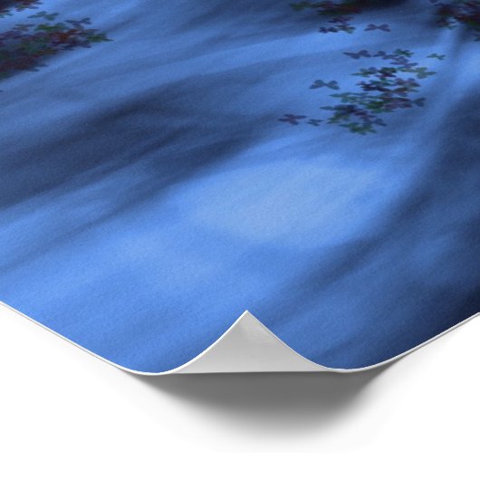 Rockgitaren veranderen in de blauwe diepten poster (Hoek)