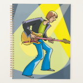 Rockgitarist 70s Stijl Muzikant Planner (Voorkant)
