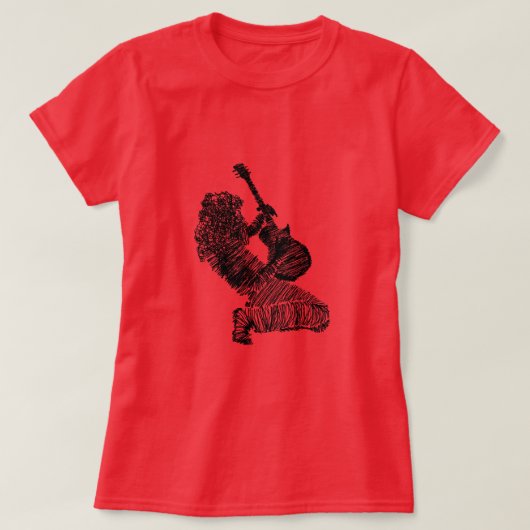 Rockgitarist T-shirt - Rock N Roll (Design voorkant)
